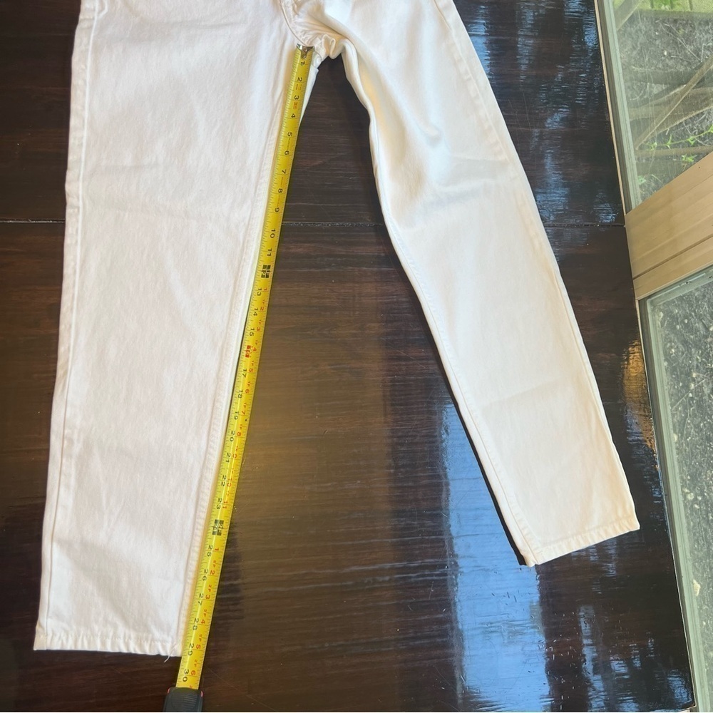 Zara Jeans White Button Up Straight Leg Woman’s Size 38 NWT - Picture 9 of 13